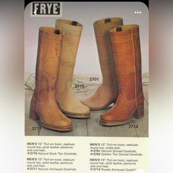 RARE VINTAGE Sz 9.5 CAMPUS long horn stitch 13.5” tall boots Brown leather - Picture 2 of 11